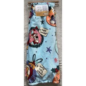 Disney Winnie The Pooh Tigger Eeyore Christmas Holidays Throw Blanket 50 X 70”